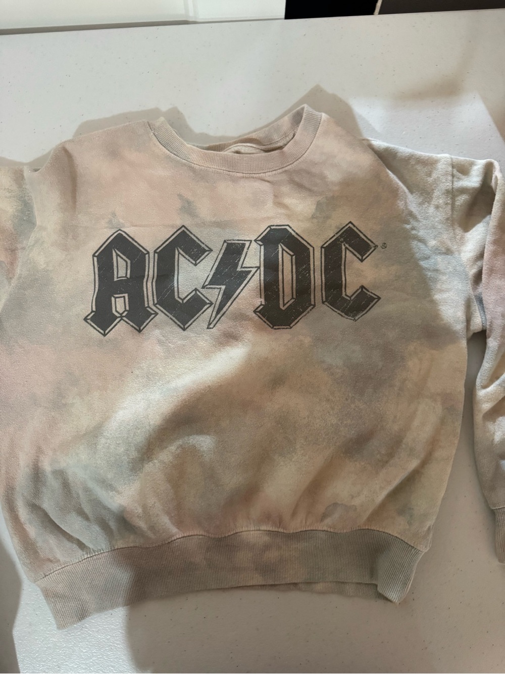 AC/DC Cream Sweatshirt with Black Logo
